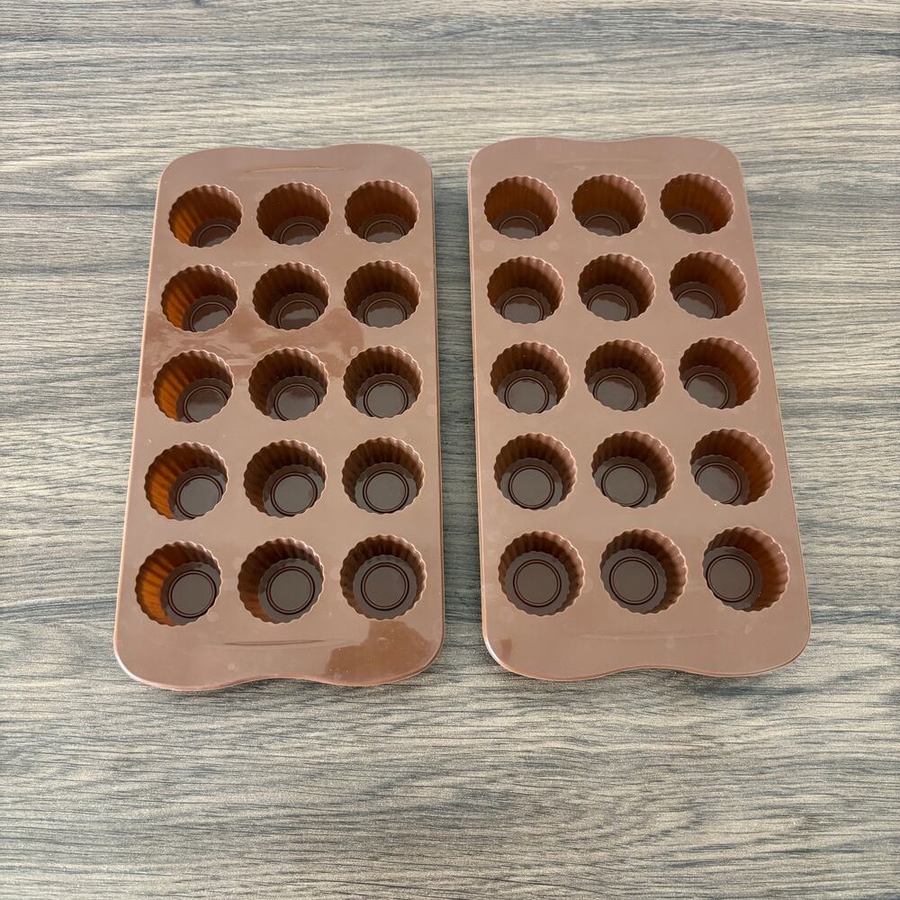 Mini Chocolate Peanut Butter Cup Silicone Molds 2Pk